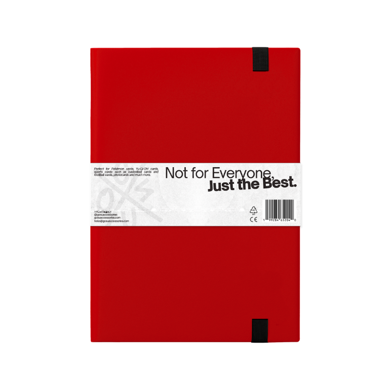 BINDER W/ELASTIC BAND - 9 POCKETS (360 CARD SLOTS) - RED