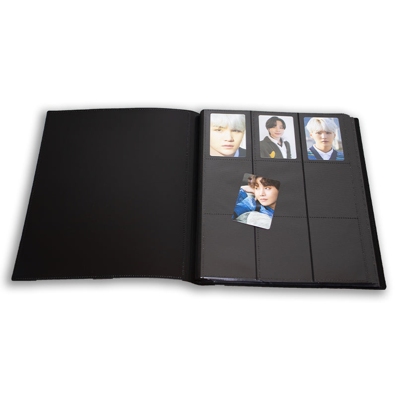 BINDER W/ELASTIC BAND - 9 POCKETS (360 CARD SLOTS) - BLACK