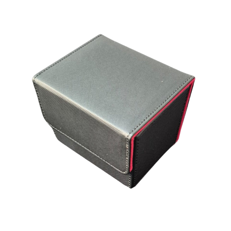 DECKBOX +100 SLEEVED CARDS PU LEATHER - BLACK
