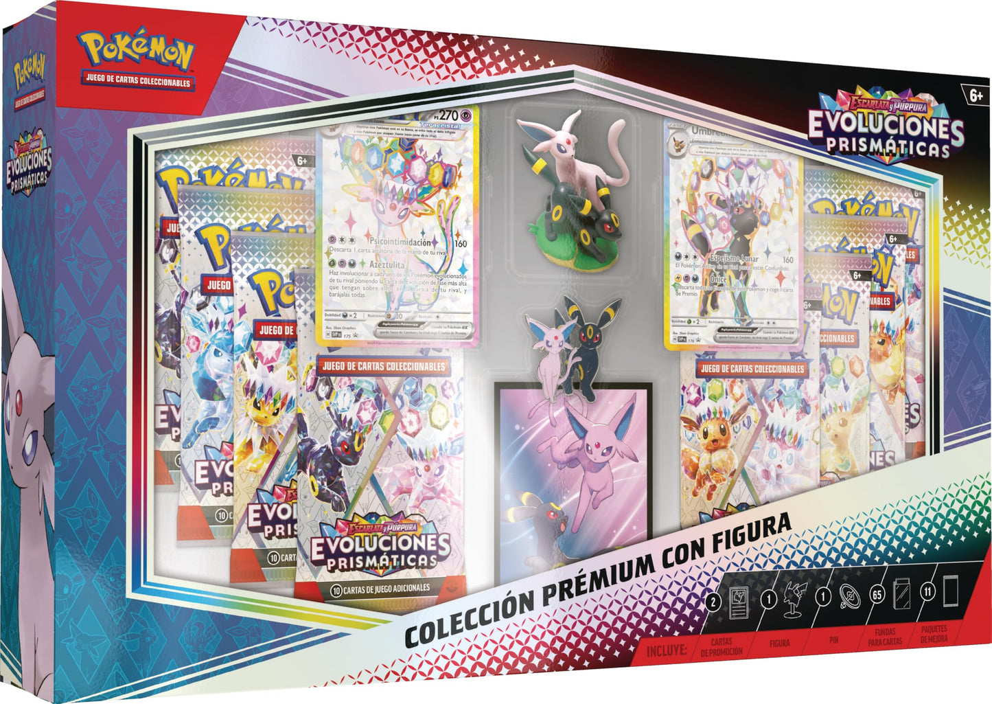 Pokémon TCG: Colección prémium con figura de Escarlata y Púrpura-Evoluciones Prismáticas