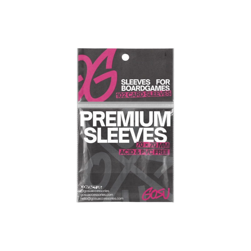 FUNDAS PREMIUM 70 X 70 MM FOR BOARDGAMES (102 PCS - 100 MICRAS)