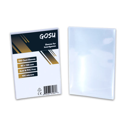 FUNDAS PREMIUM 80 X 120 MM FOR BOARDGAMES (102 PCS - 100 MICRAS)