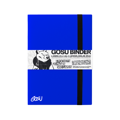 BINDER W/ELASTIC BAND - 9 POCKETS (360 CARD SLOTS) - BLUE