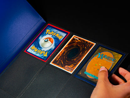 BINDER W/ELASTIC BAND - 9 POCKETS (360 CARD SLOTS) - BLUE