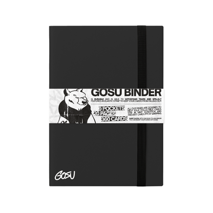 BINDER W/ELASTIC BAND - 9 POCKETS (360 CARD SLOTS) - BLACK