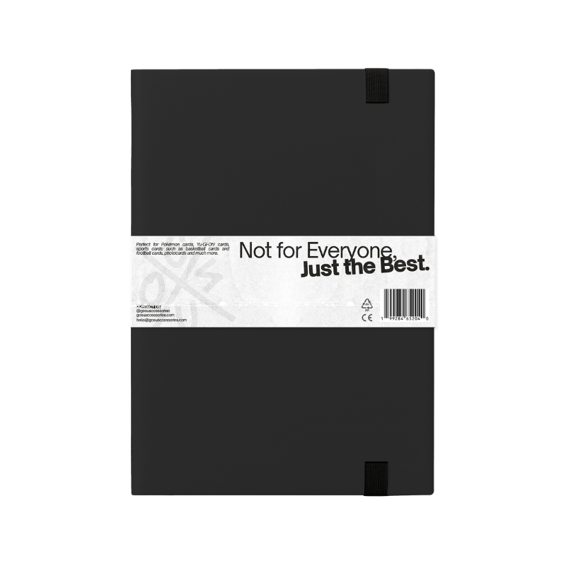 BINDER W/ELASTIC BAND - 9 POCKETS (360 CARD SLOTS) - BLACK