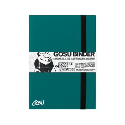 BINDER W/ELASTIC BAND - 9 POCKETS (360 CARD SLOTS) - GREEN
