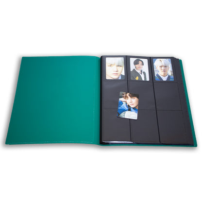 BINDER W/ELASTIC BAND - 9 POCKETS (360 CARD SLOTS) - GREEN
