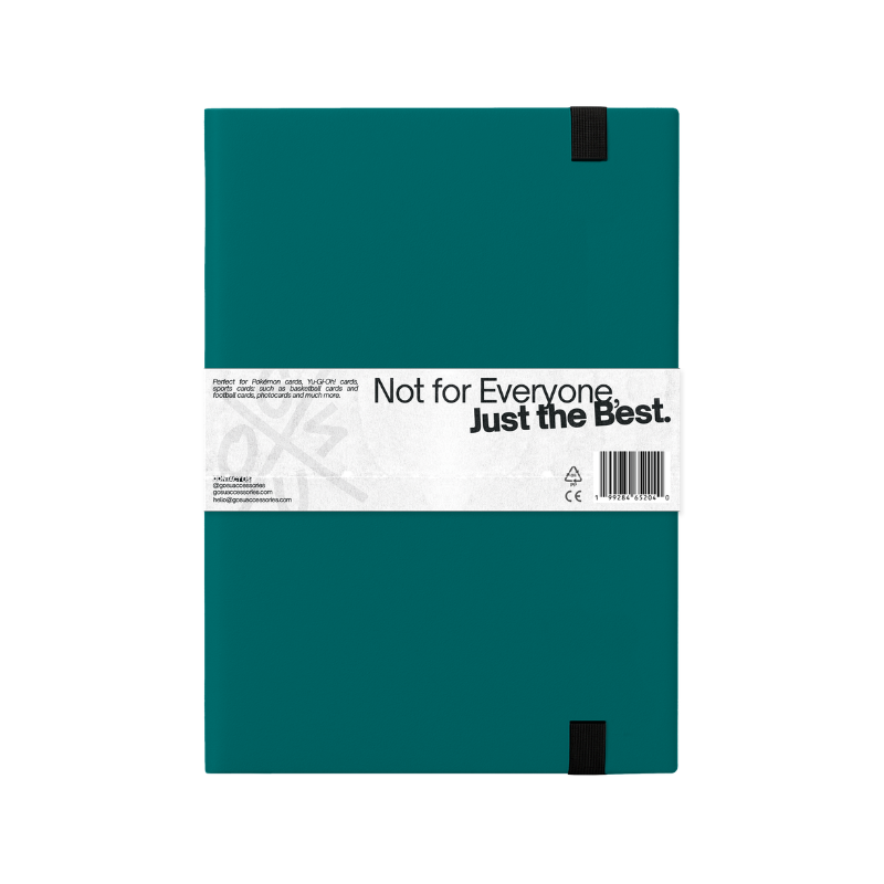 BINDER W/ELASTIC BAND - 9 POCKETS (360 CARD SLOTS) - GREEN