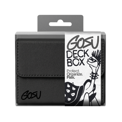 DECKBOX +100 SLEEVED CARDS PU LEATHER - BLACK