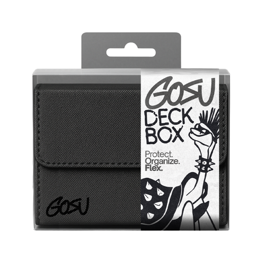 DECKBOX +100 SLEEVED CARDS PU LEATHER - BLACK