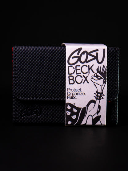 DECKBOX +100 SLEEVED CARDS PU LEATHER - BLACK