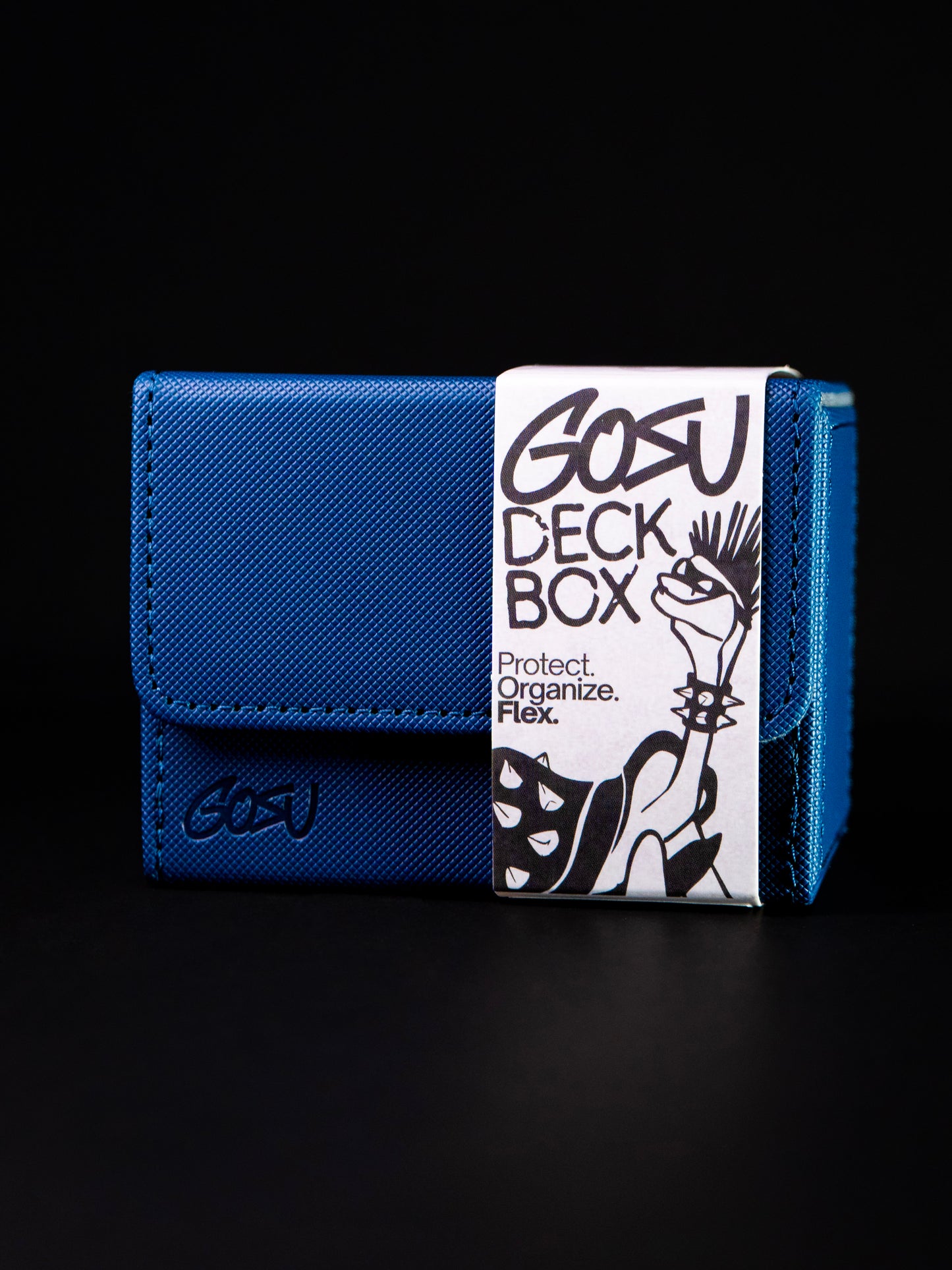 DECKBOX +100 SLEEVED CARDS PU LEATHER - BLUE