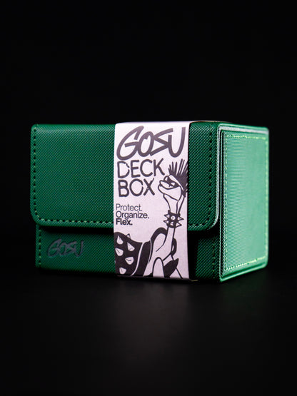 DECKBOX +100 SLEEVED CARDS PU LEATHER - GREEN