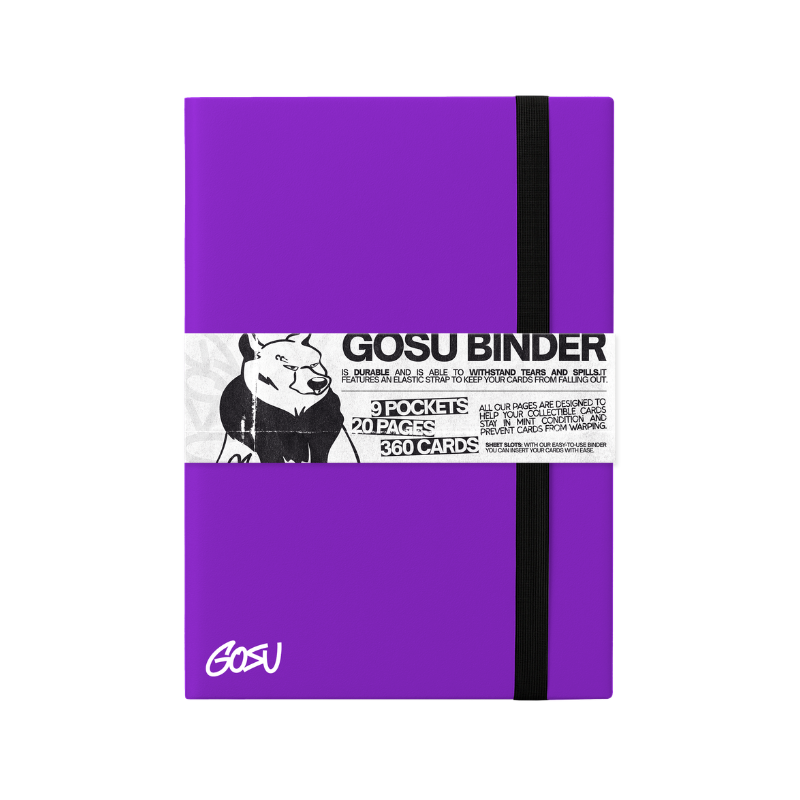 BINDER W/ELASTIC BAND - 9 POCKETS (360 CARD SLOTS) - PURPLE