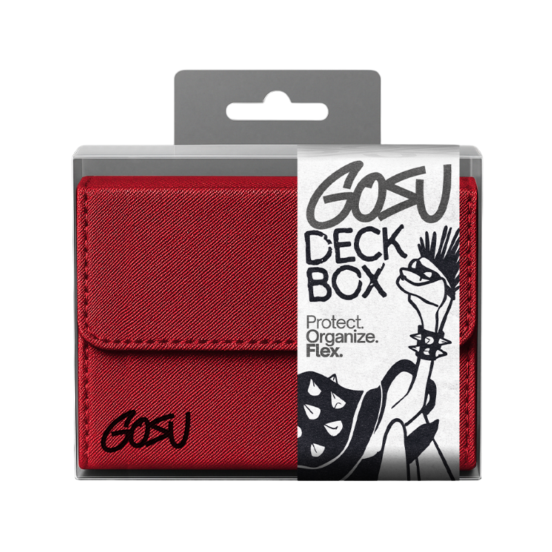 DECKBOX +100 SLEEVED CARDS PU LEATHER - RED