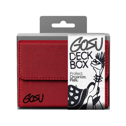 DECKBOX +100 SLEEVED CARDS PU LEATHER - RED