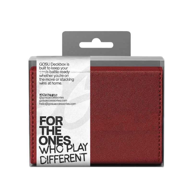 DECKBOX +100 SLEEVED CARDS PU LEATHER - RED