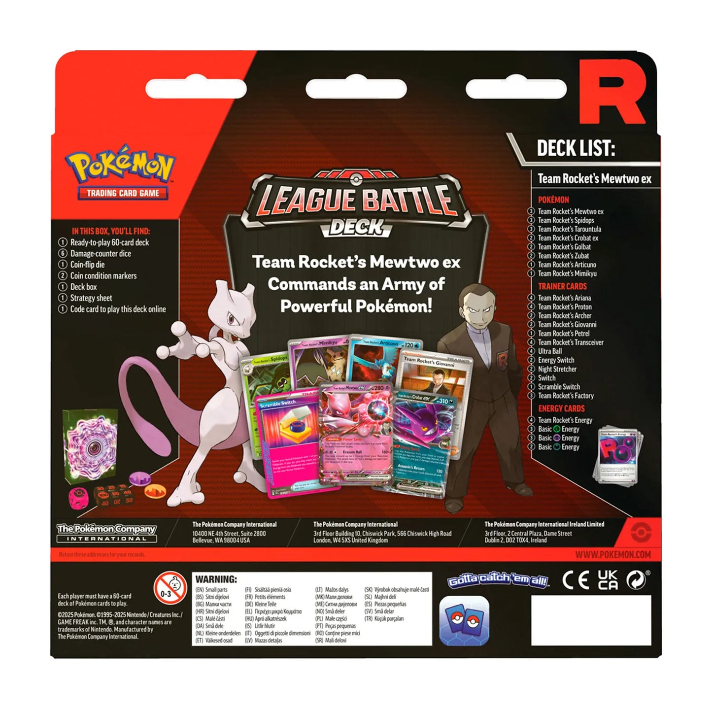 Pokémon TCG: Team Rocket’s Mewtwo ex League Battle Deck